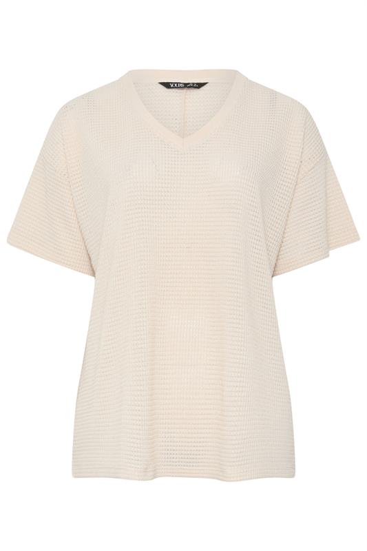 YOURS Plus Size Natural Brown Boxy Knitted T-Shirt | Yours Clothing 5