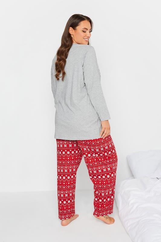 Plus Size Grey 'Hug In A Mug' Christmas Print Pyjama Set | Yours Clothing 2