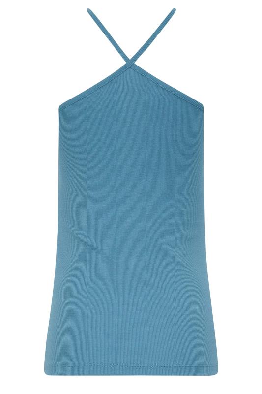 LTS Tall Women's Denim Blue Halter Neck Vest Top | Long Tall Sally 7