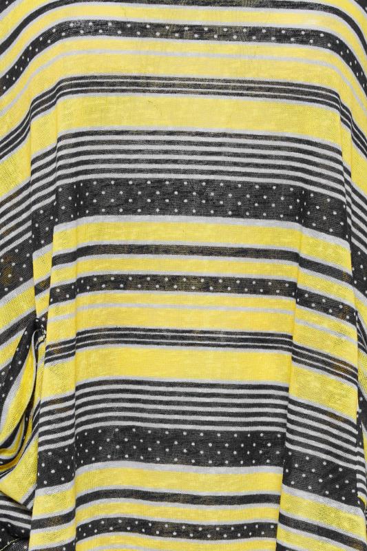 Plus Size Yellow Stripe Print Knitted Pocket Top | Yours Clothing 5