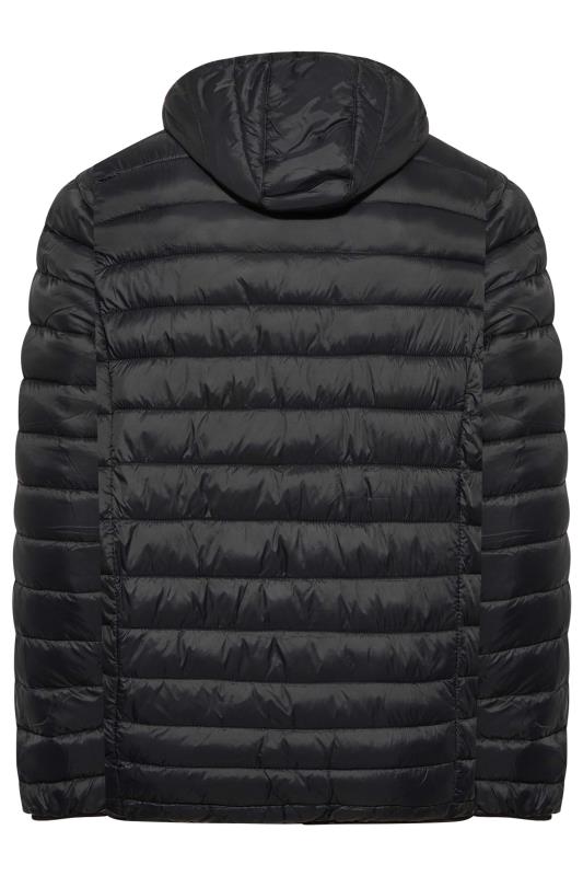 BLEND Big & Tall Black Hooded Padded Jacket | BadRhino 4