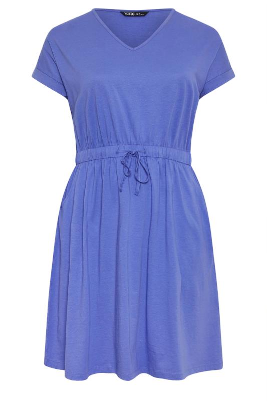 YOURS Plus Size Purple Cotton T-Shirt Dress | Yours Clothing 5