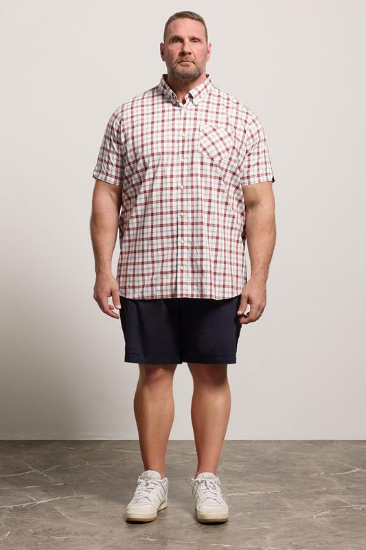 BEN SHERMAN Big & Tall Maroon Red Check Print Shirt | BadRhino 2