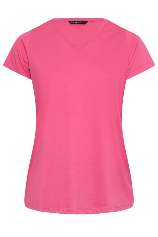 YOURS Plus Size Pink Short Sleeve Cotton Blend T-Shirt | Yours Clothing 5