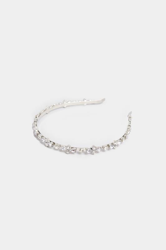 Silver Diamante Thin Headband | Yours Clothing 3