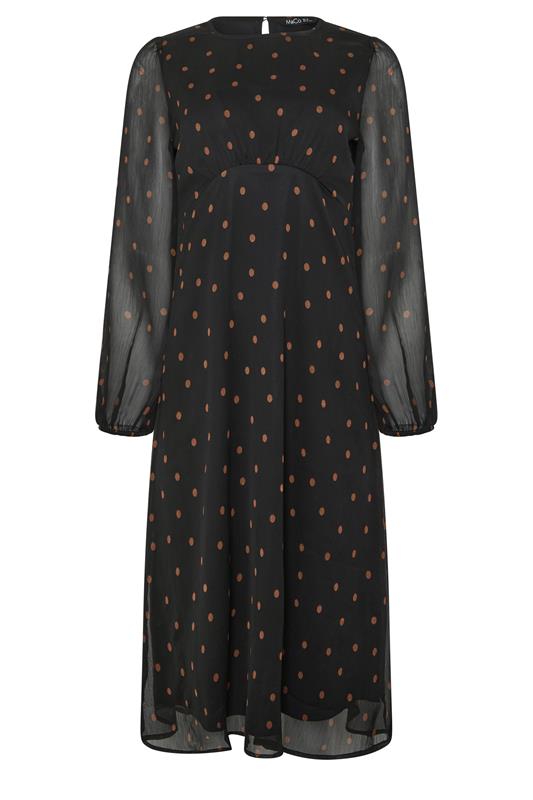 M&Co Black Spot Print Long Sleeve Chiffon Dress | M&Co 5