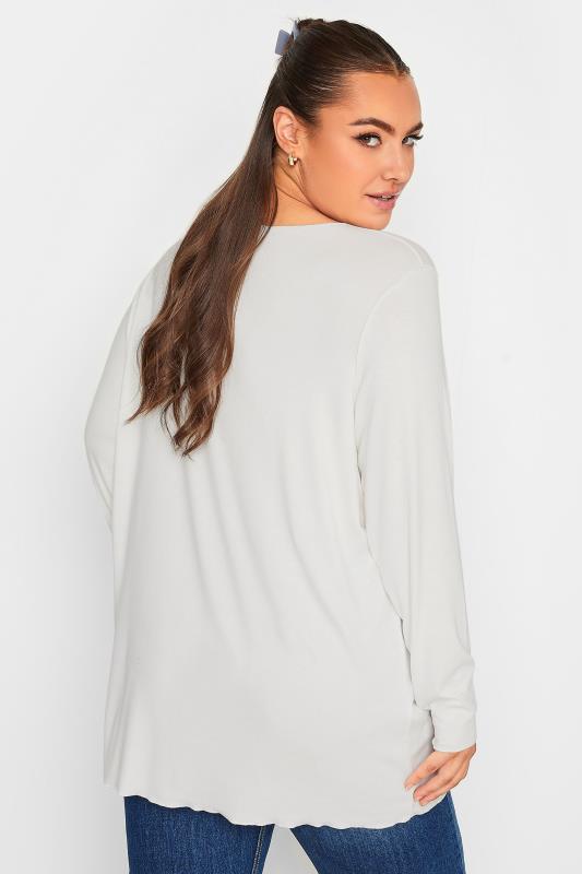YOURS Curve Plus Size White Front Seam Top | Yours Clothing  3