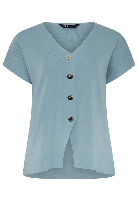 LTS Tall Women's Light Blue Button Knitted Cardigan | Long Tall Sally 6