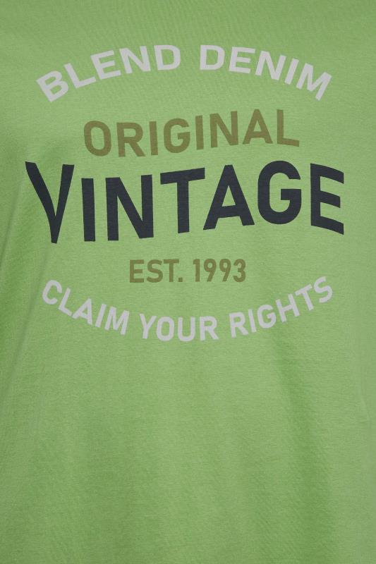 BLEND Big & Tall Green Vintage Logo Print T-Shirt | BadRhino 2