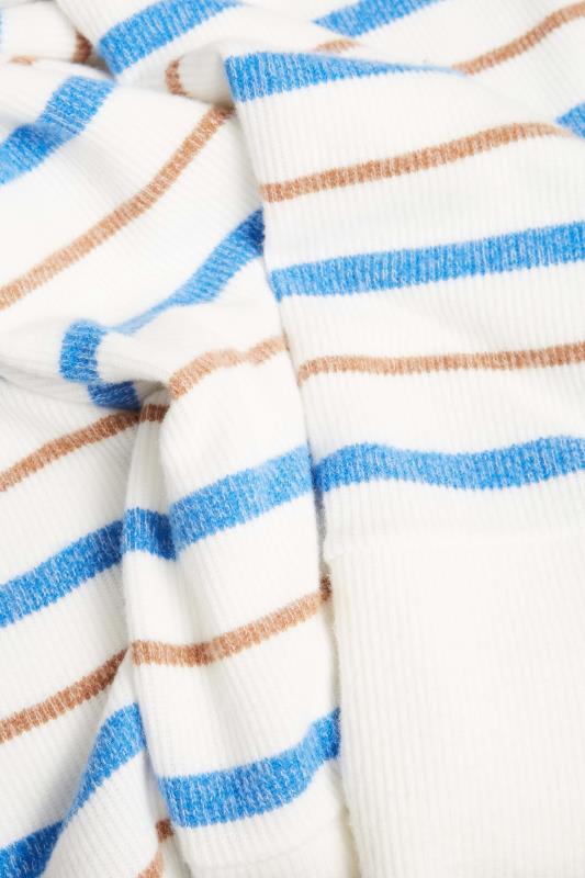 YOURS LUXURY Plus Size Curve White & Blue Stripe Jumper | Yours Clothing  6