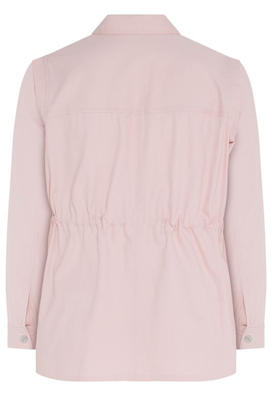 YOURS Plus Size Light Pink Carpenter Jacket | Yours Clothing 7