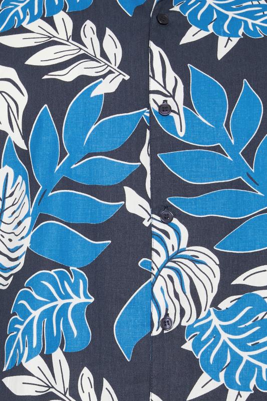 BadRhino Big & Tall Navy Blue Leaf Print Shirt | BadRhino 4