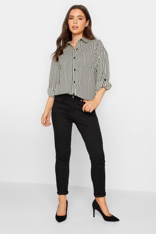 Petite Black & Cream Stripe Shirt | PixieGirl 2