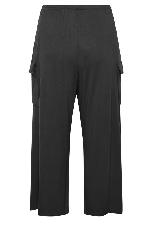 YOURS Curve Plus Size Black Wide Leg Cargo Trousers | Yours Clothing  5