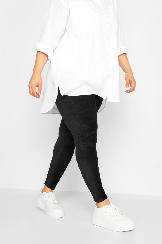  YOURS Curve Black Cord Stretch Leggings