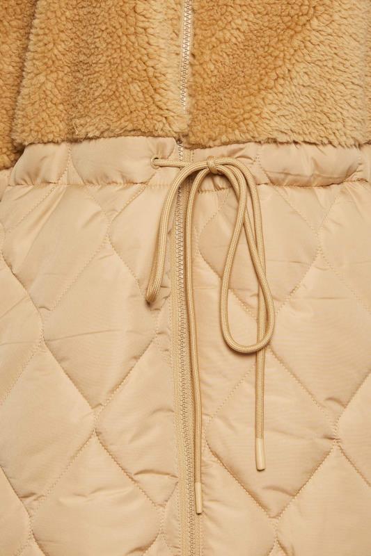 YOURS Plus Size Beige Brown Quilted Teddy Coat | Yours Clothing 9