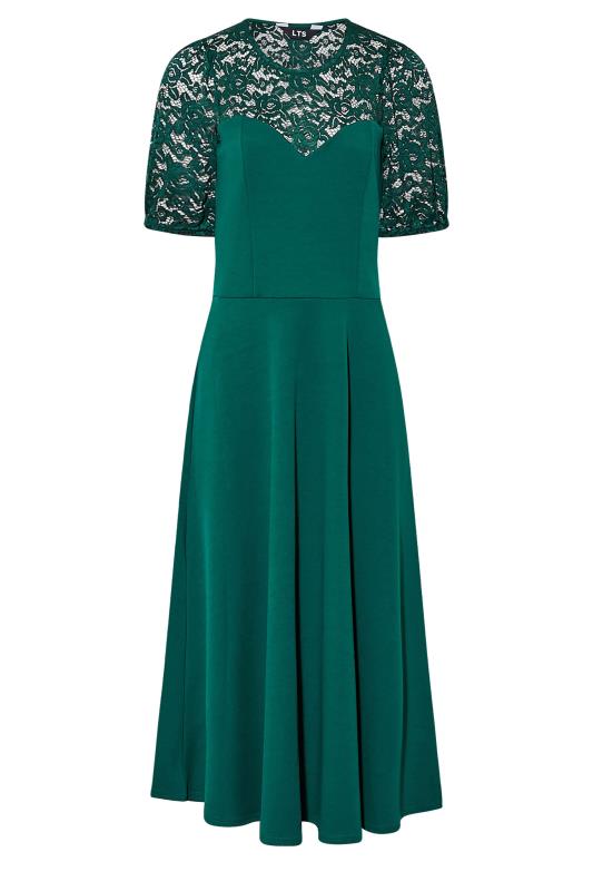 LTS Tall Forest Green Lace Midi Dress 5
