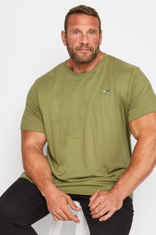 BadRhino Big & Tall Green Plain T-Shirt | BadRhino 1