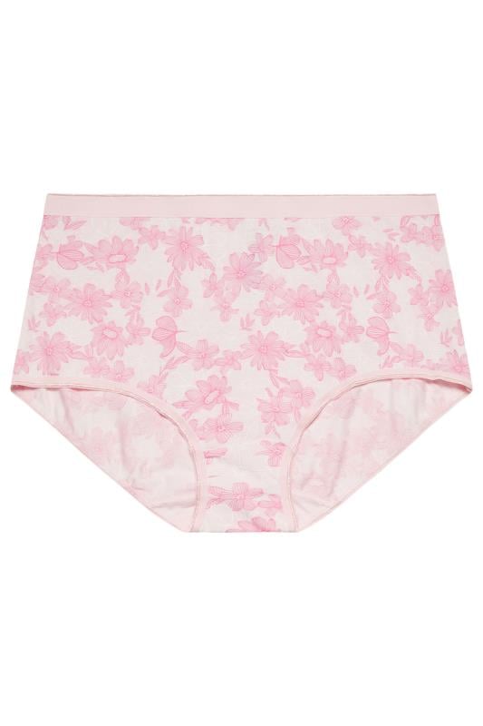 YOURS Plus Size 5 PACK Pink Floral Print Full Briefs | Yours Clothing 6