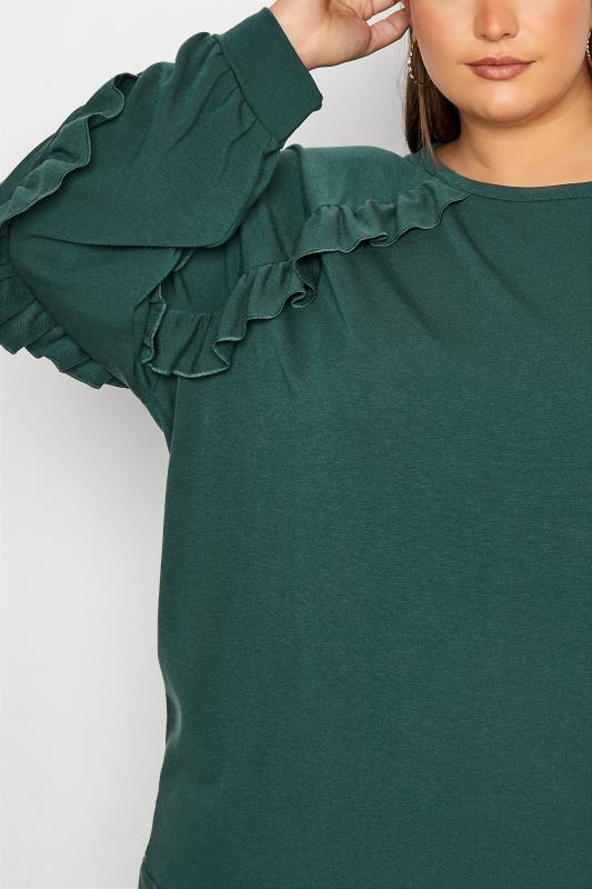 LIMITED COLLECTION Curve Green Frill Sleeve Top 4