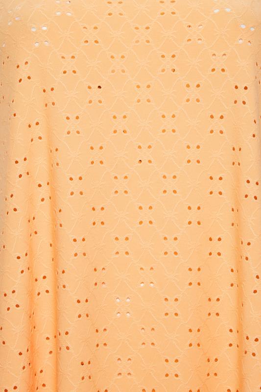 LIMITED COLLECTION Plus Size Orange Broderie Anglaise Cami Vest Top | Yours Clothing 5