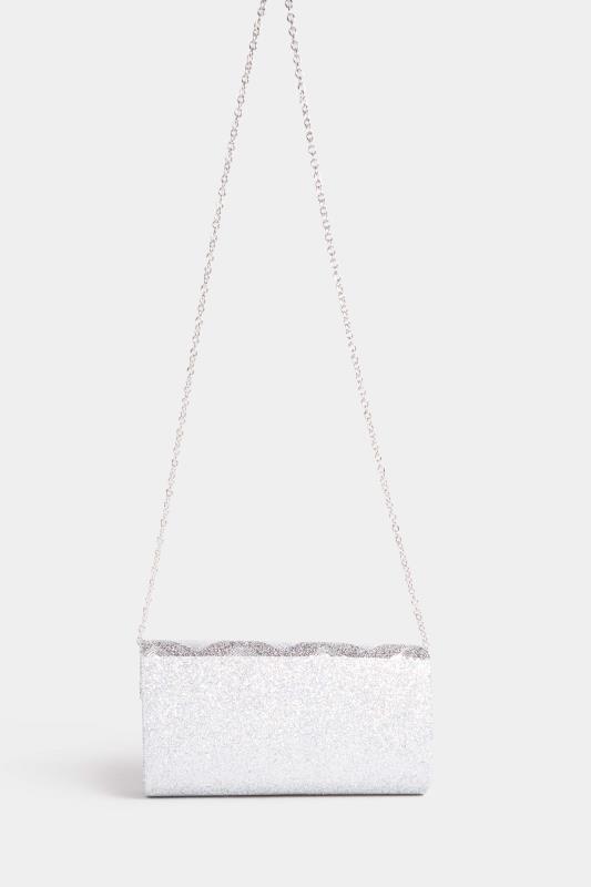 Silver Sequin Chevron Clutch Bag | Yours Clothing 5