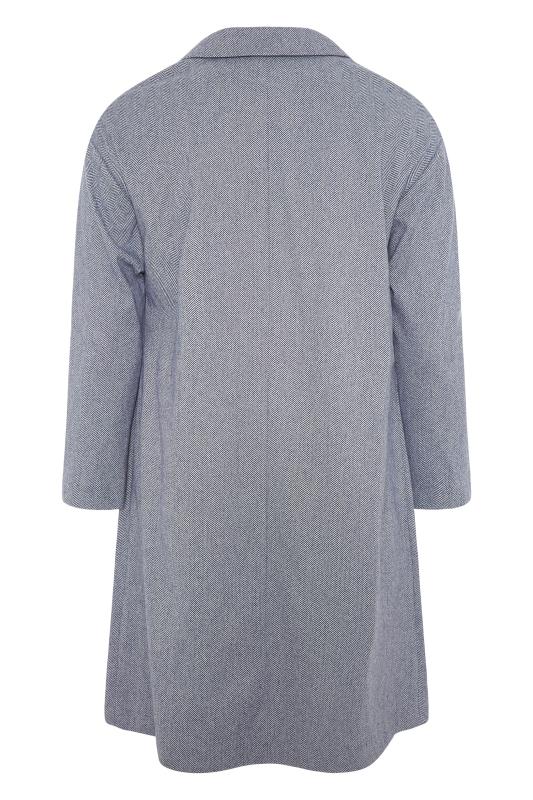Plus Size Blue Twill Unlined Longline Jacket | Yours Clothing 7