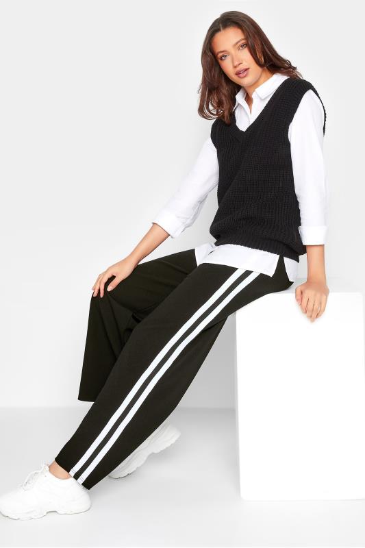 LTS Tall Women's Black Side Stripe Wide Leg Trousers | Long Tall Sally 3