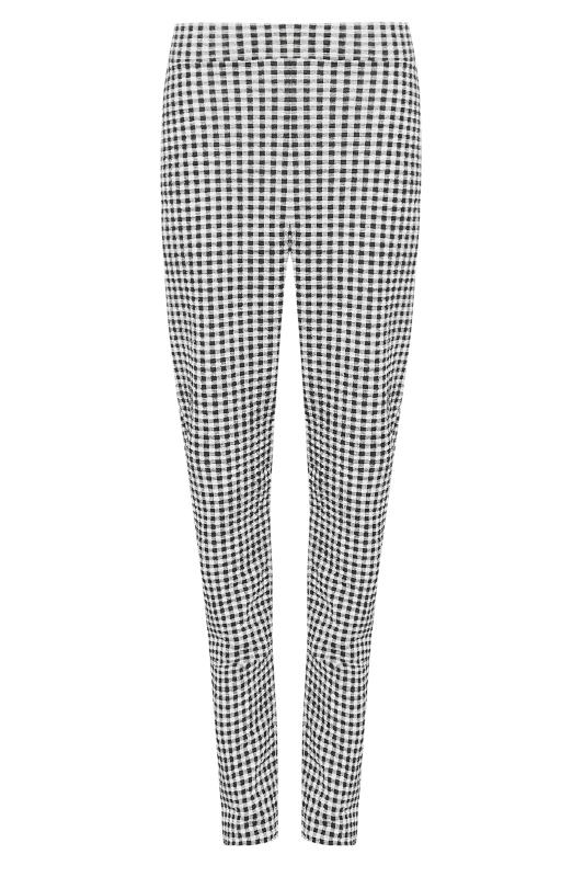 LTS White Textured Gingham Trousers 3