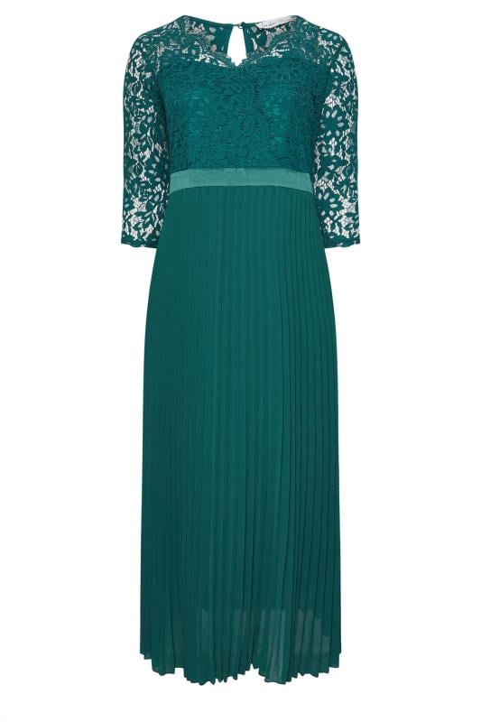 YOURS LONDON Plus Size Green Lace Detail Maxi Dress | Yours Clothing  5