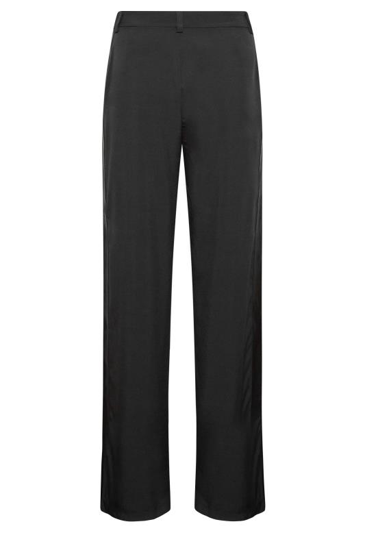 LTS Tall Black Tuxedo Style Wide Leg Trousers | Long Tall Sally  6