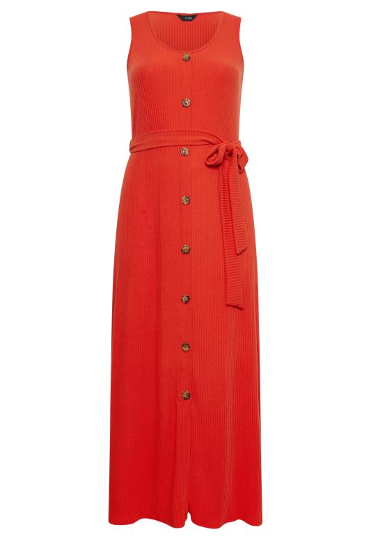 YOURS Plus Size Red Ribbed Sleeveless Maxi Dress | Yours Clothing 6