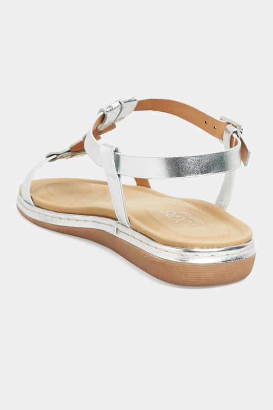 Silver Plaited Strap Sandals In Wide E Fit & Extra Wide EEE Fit | Yours Clothing 4