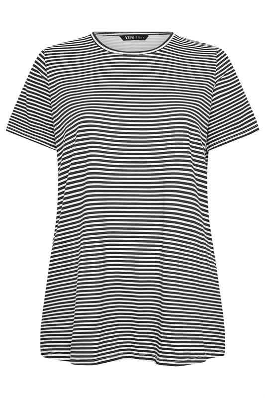 YOURS Plus Size Black Stripe Swing T-Shirt | Yours Clothing 5