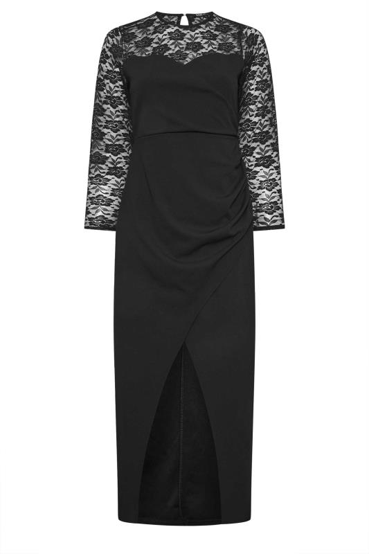 YOURS LONDON Plus Size Black Lace Detail Maxi Dress | Yours Clothing 5