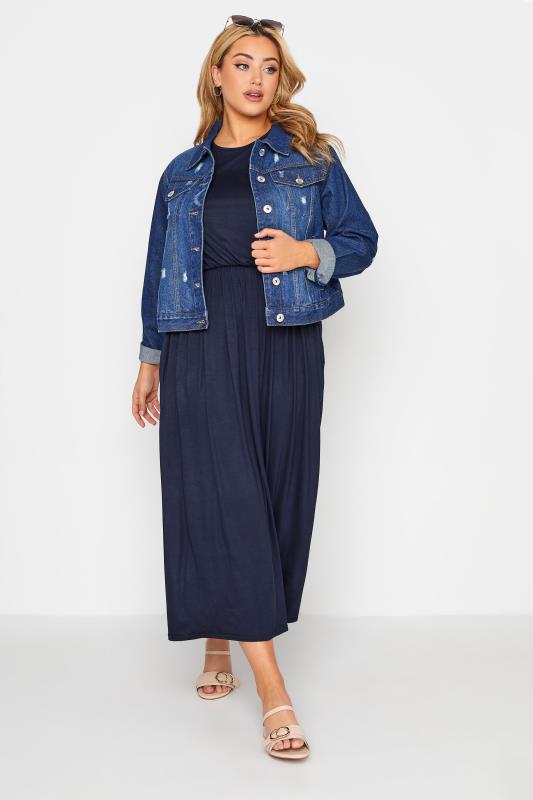 Plus Size  YOURS LONDON Curve Navy Blue Pocket Maxi Dress