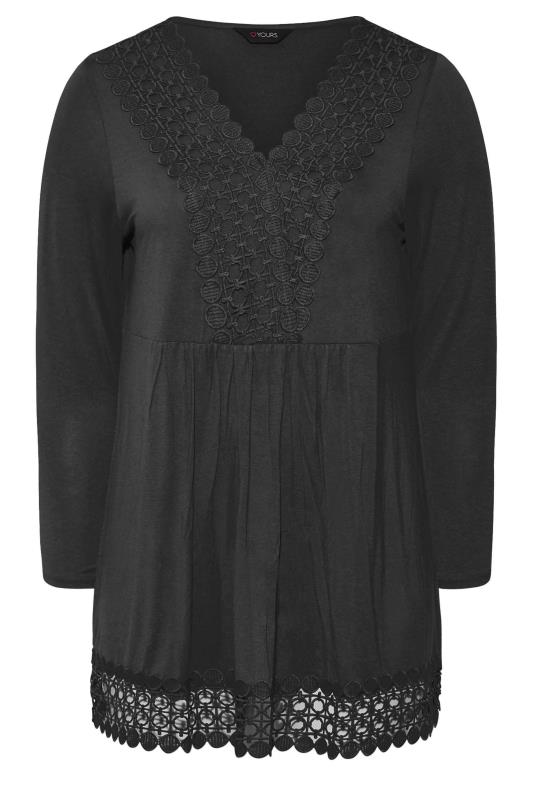 Plus Size Orange Crochet Trim Long Sleeve Tunic Top | Yours Clothing 6