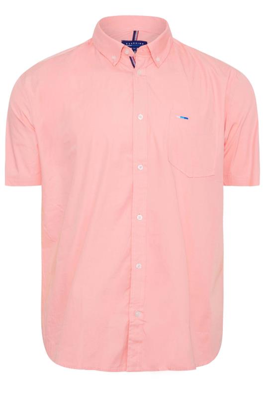 BadRhino Big & Tall Pink Cotton Poplin Short Sleeve Shirt 3