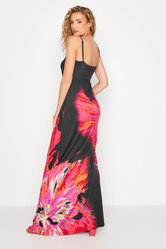 LTS Tall Black & Pink Floral Print Maxi Dress 3