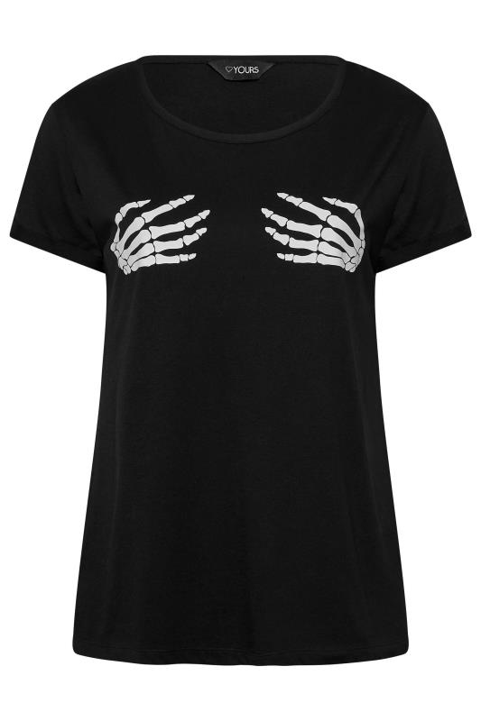 Curve Black Skeleton Hands Halloween T-Shirt 5