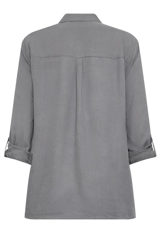 LTS Tall Grey Long Sleeve Utility Shirt | Long Tall Sally 7