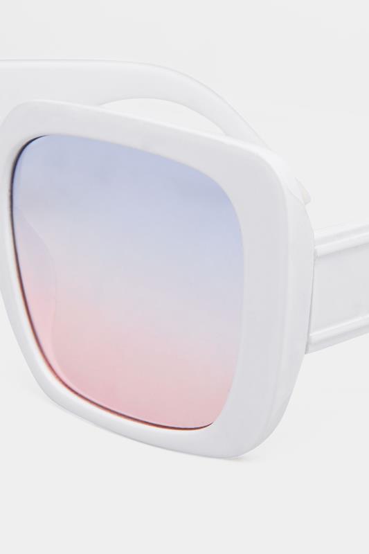 White Oversized Tinted Sunglasses 3