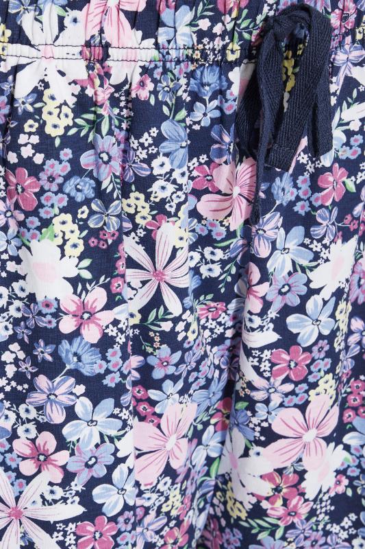 LTS Tall Women's Navy Blue Floral Print Cotton Pyjama Shorts | Long Tall Sally  4