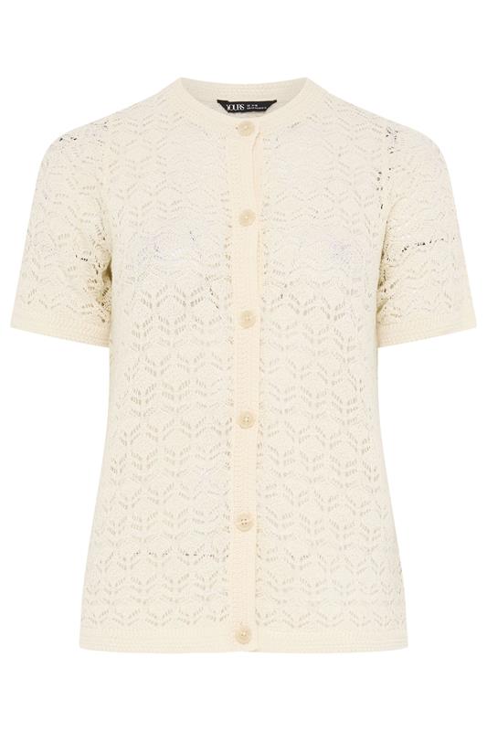 YOURS Plus Size Ivory White Button Through Cardigan | Yours Clothing 6