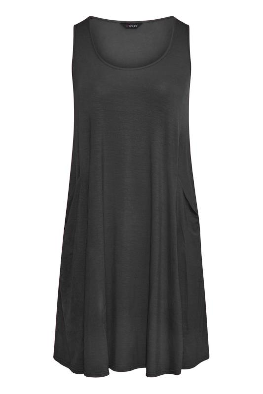 Curve Black Sleeveless Drape Pocket Midi Dress | Yours Clothing 6