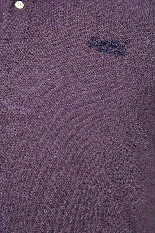 SUPERDRY Big & Tall Purple Pique Polo Shirt 3