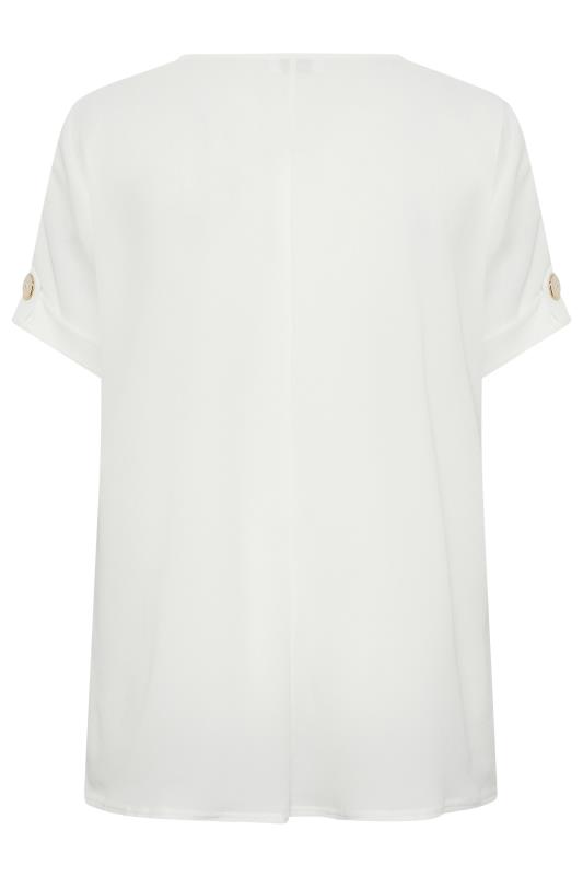 White Tshirts for Women, Fall Blouses Round Neck Monochrome Button