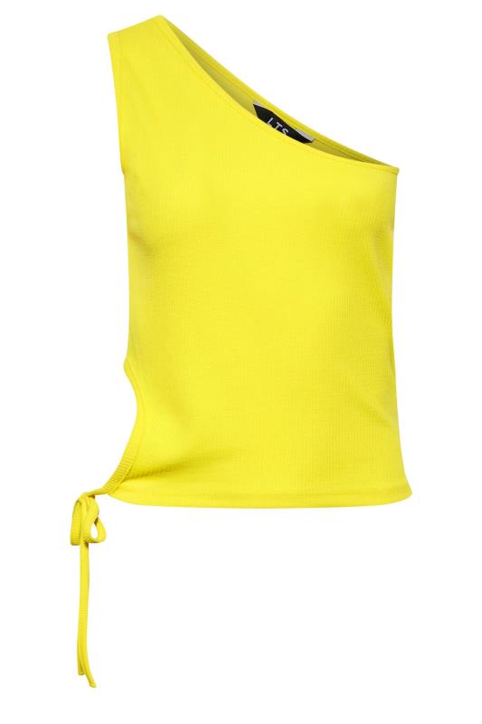 LTS Tall Yellow One Shoulder Cropped Top 5