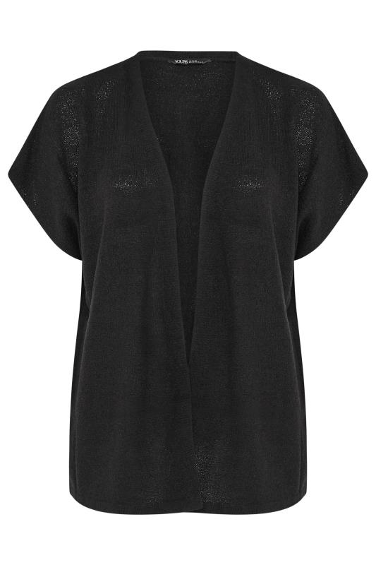 YOURS Plus Size Black Short Sleeve Cardigan | Yours Clothing 5