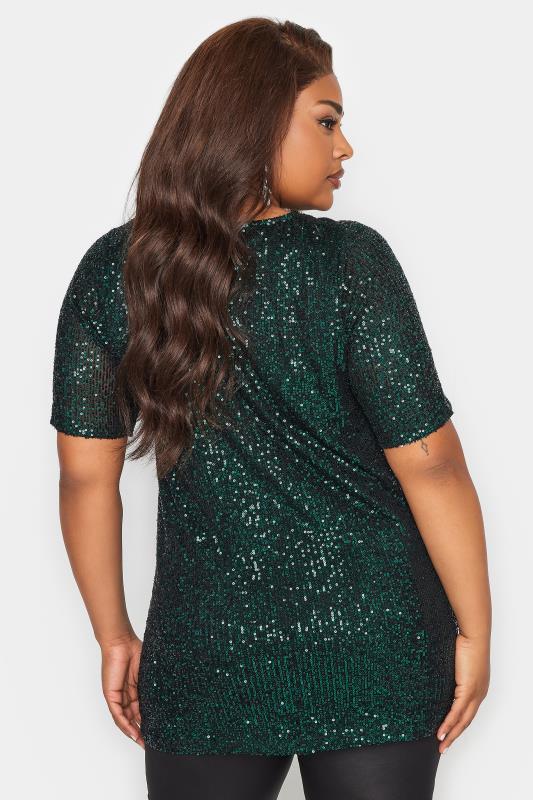 YOURS LONDON Plus Size Gold Sequin Swing Top | Yours Clothing 3